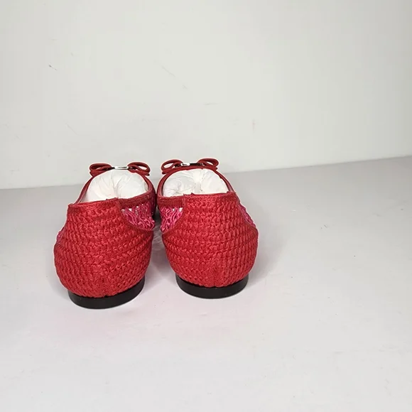 Salvatore Ferragamo Variner Knit Ballet Flat Sandals in Pink Size 9.5